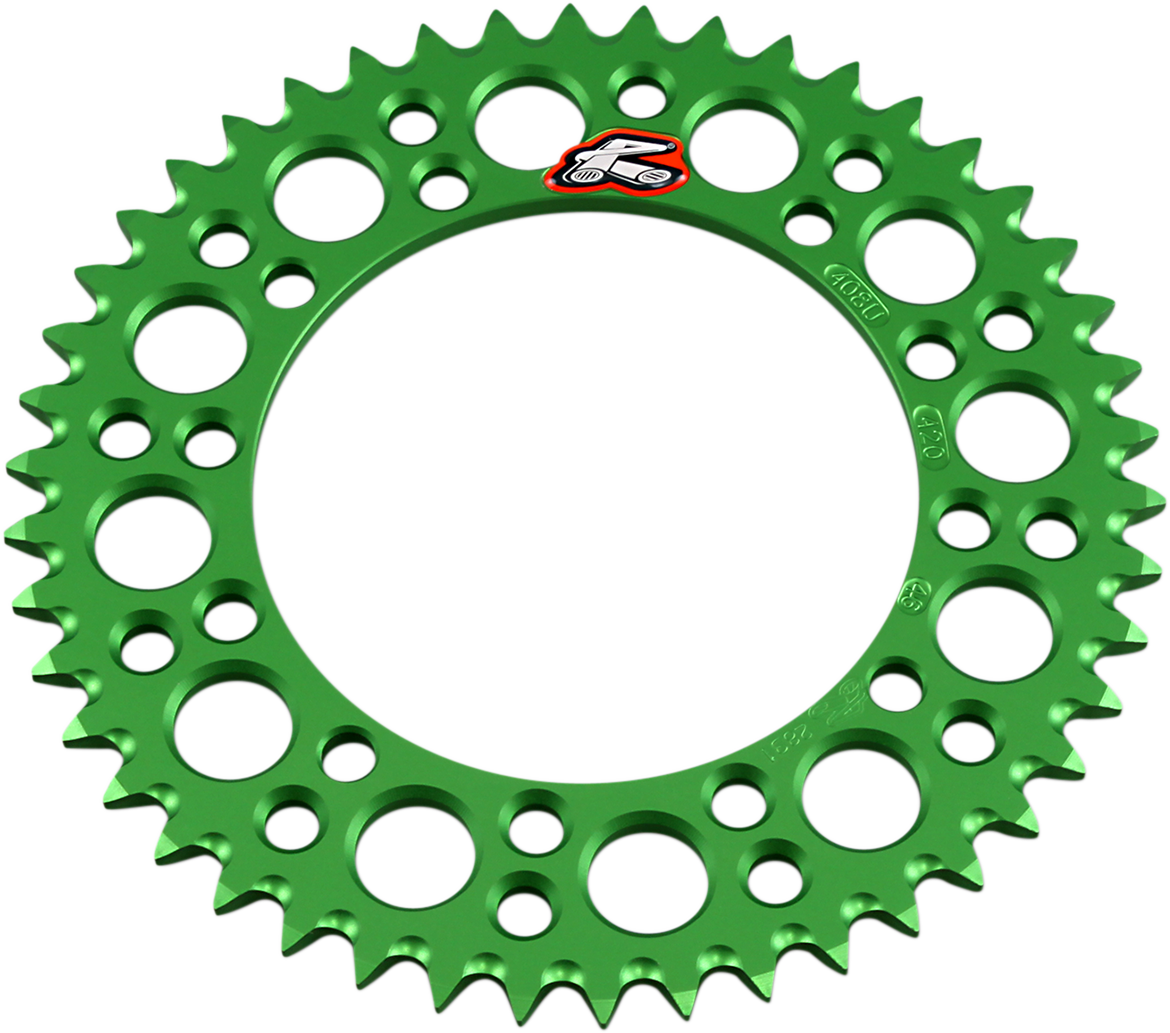 RENTHAL Rear Sprocket - Aluminum - 46 Tooth - Green - Kawasaki/Suzuki 408U-420-46GEGN