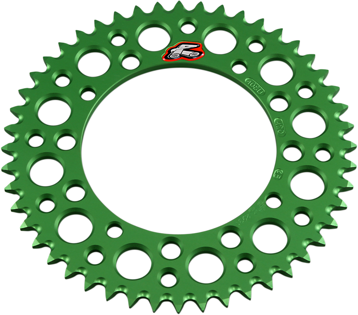 RENTHAL Rear Sprocket - Aluminum - 48 Tooth - Green - Kawasaki/Suzuki 408U-420-48GEGN
