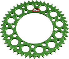 RENTHAL Rear Sprocket - Aluminum - 49 Tooth - Green - Kawasaki/Suzuki 408U-420-49GEGN