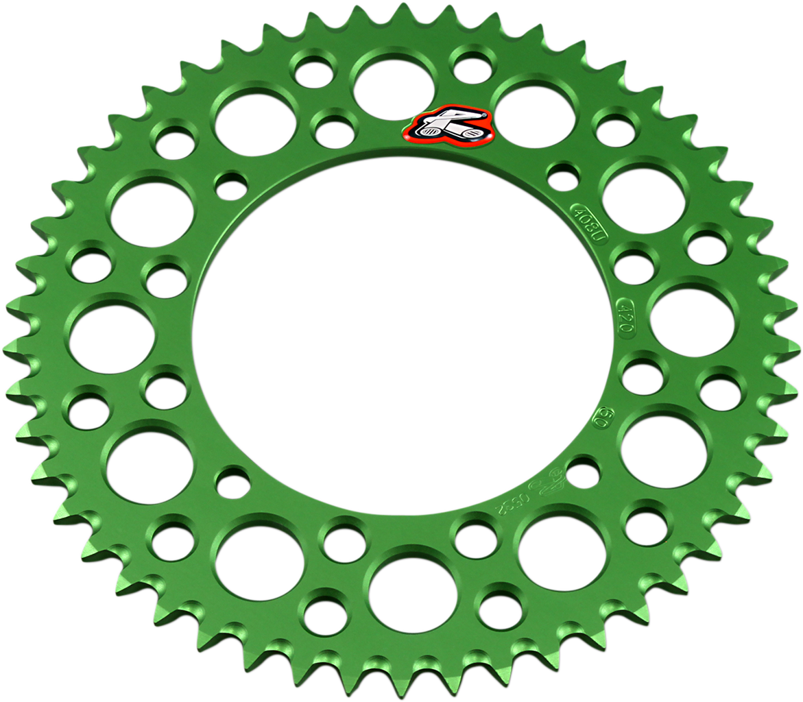 RENTHAL Rear Sprocket - Aluminum - 50 Tooth - Green - Kawasaki/Suzuki 408U-420-50GEGN