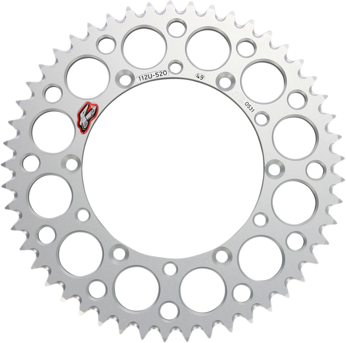RENTHAL Rear Sprocket - Aluminum - 49 Tooth - Silver - Kawasaki 112U-520-49GESI