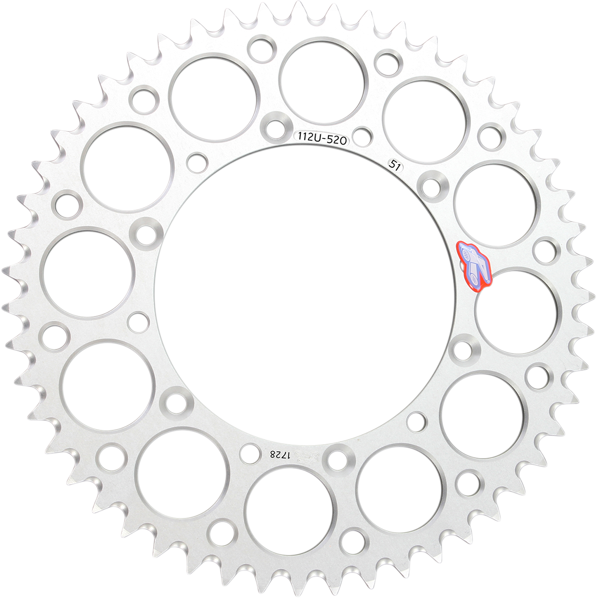 RENTHAL Rear Sprocket - Aluminum - 51 Tooth - Silver - Kawasaki 112U-520-51GESI