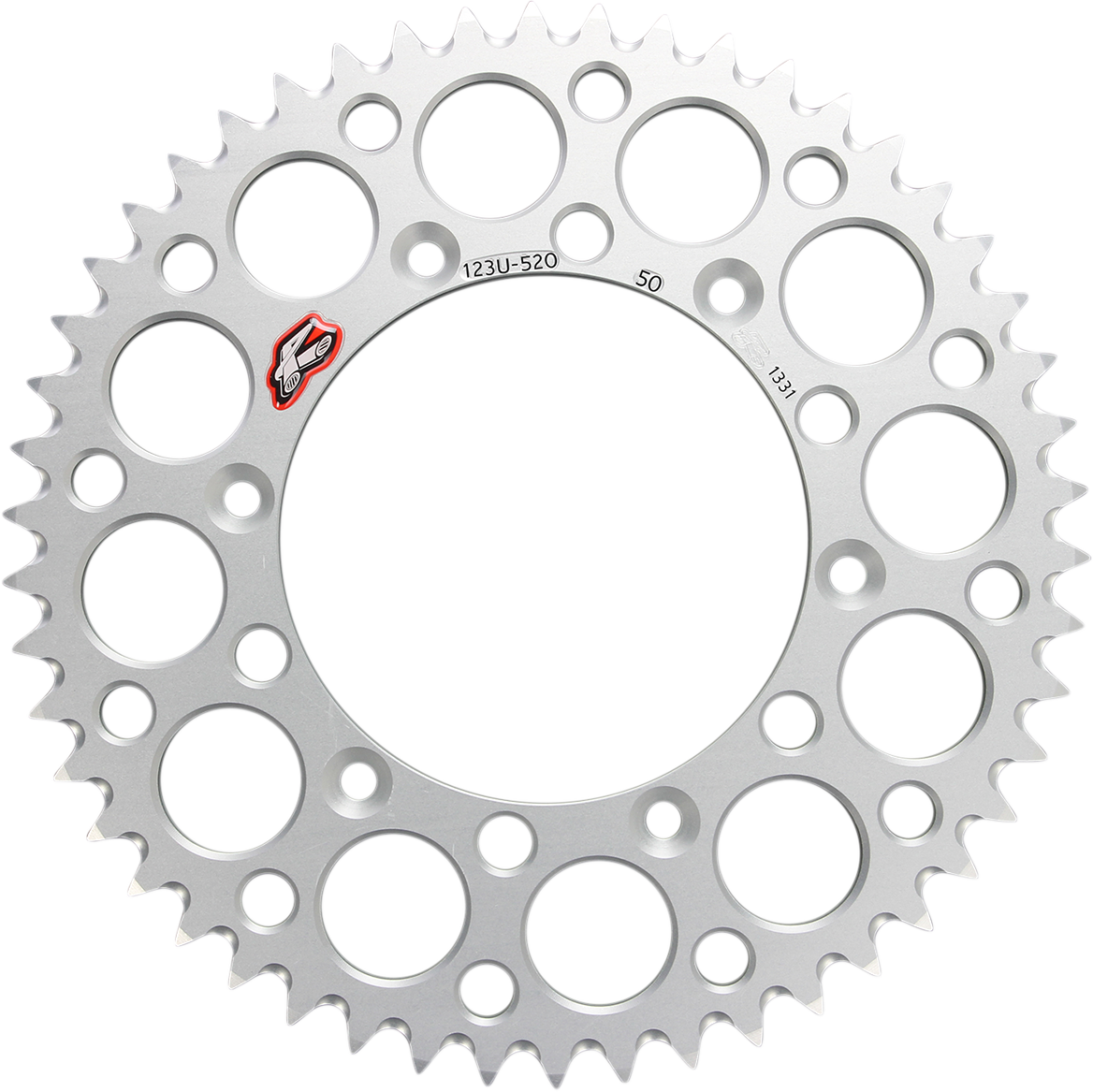RENTHAL Rear Sprocket - Aluminum - 50 Tooth - Silver - Suzuki 123U-520-50GYSI