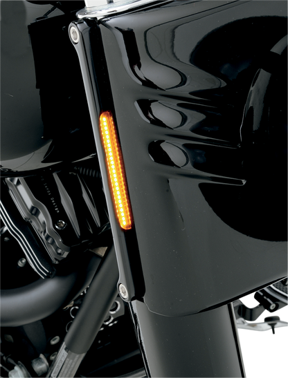 ALLOY ART LED Front Signal Light - FLSTF - Black/Smoke FDH-2