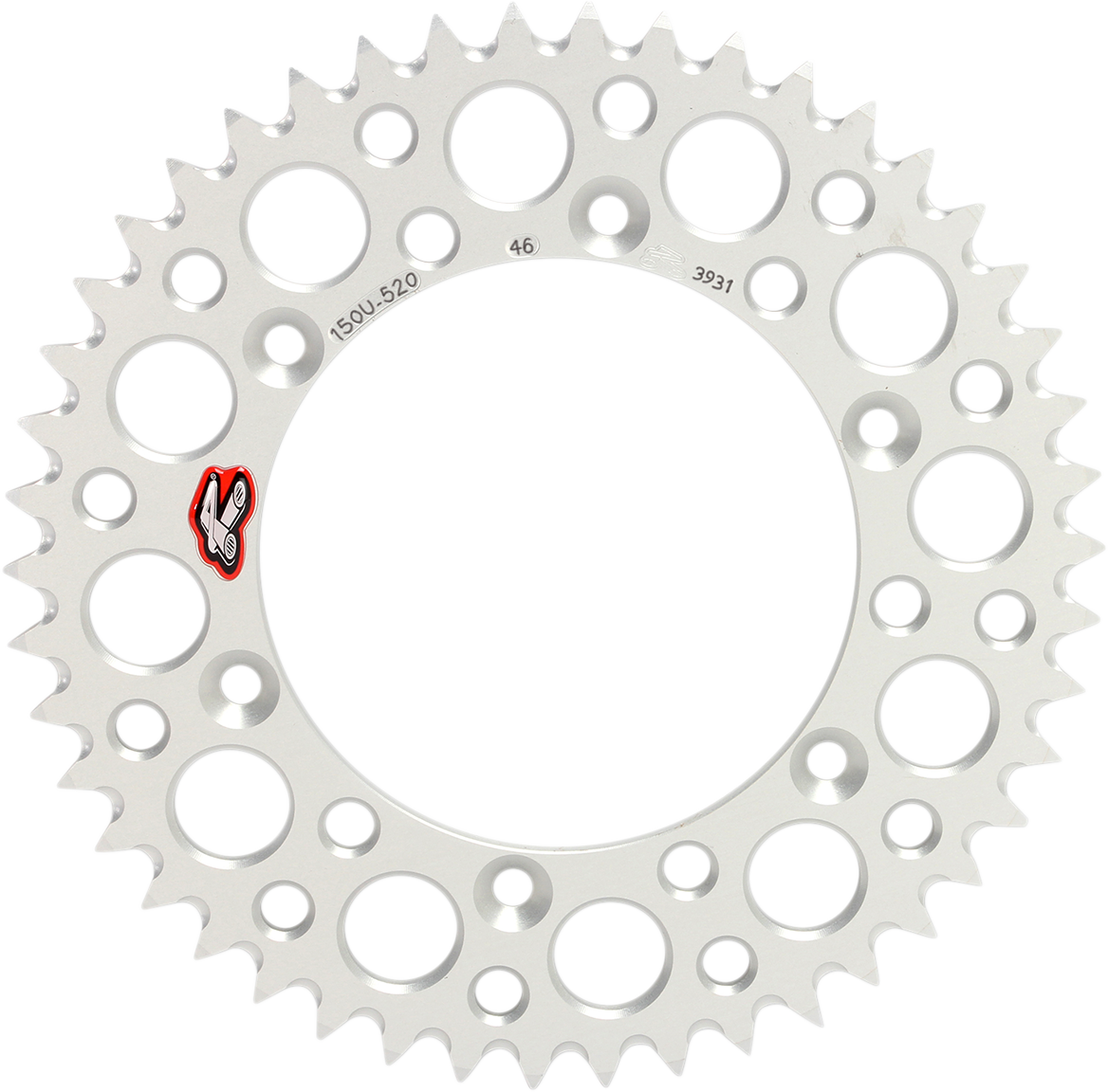 RENTHAL Rear Sprocket - Aluminum - 46 Tooth - Silver - Yamaha 150U-520-46GBSI