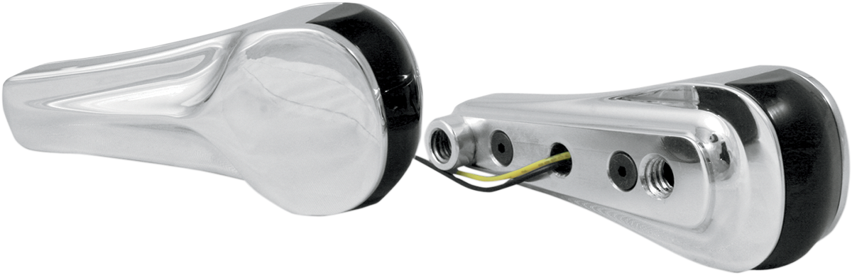 ALLOY ART Turn Signals - LED - Front - Finned - Chrome RGFS2-1