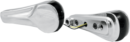 ALLOY ART Turn Signals - LED - Front - Finned - Chrome RGFS2-1