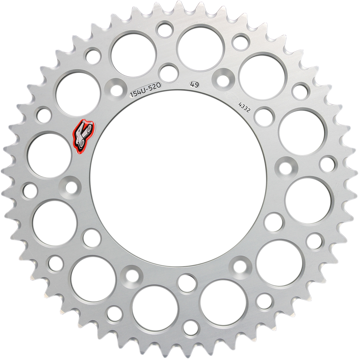 RENTHAL Rear Sprocket - Aluminum - 49 Tooth - Silver - Honda 154U-520-49GRSI