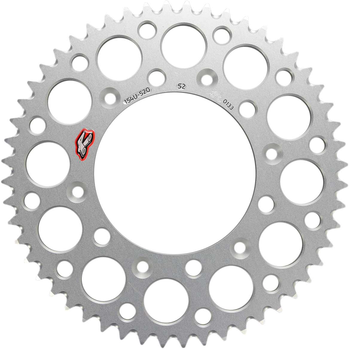 RENTHAL Rear Sprocket - Aluminum - 52 Tooth - Silver - Honda 154U-520-52GRSI