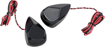 ALLOY ART Turn Signal - Black - Smoke/Red MRL-2B