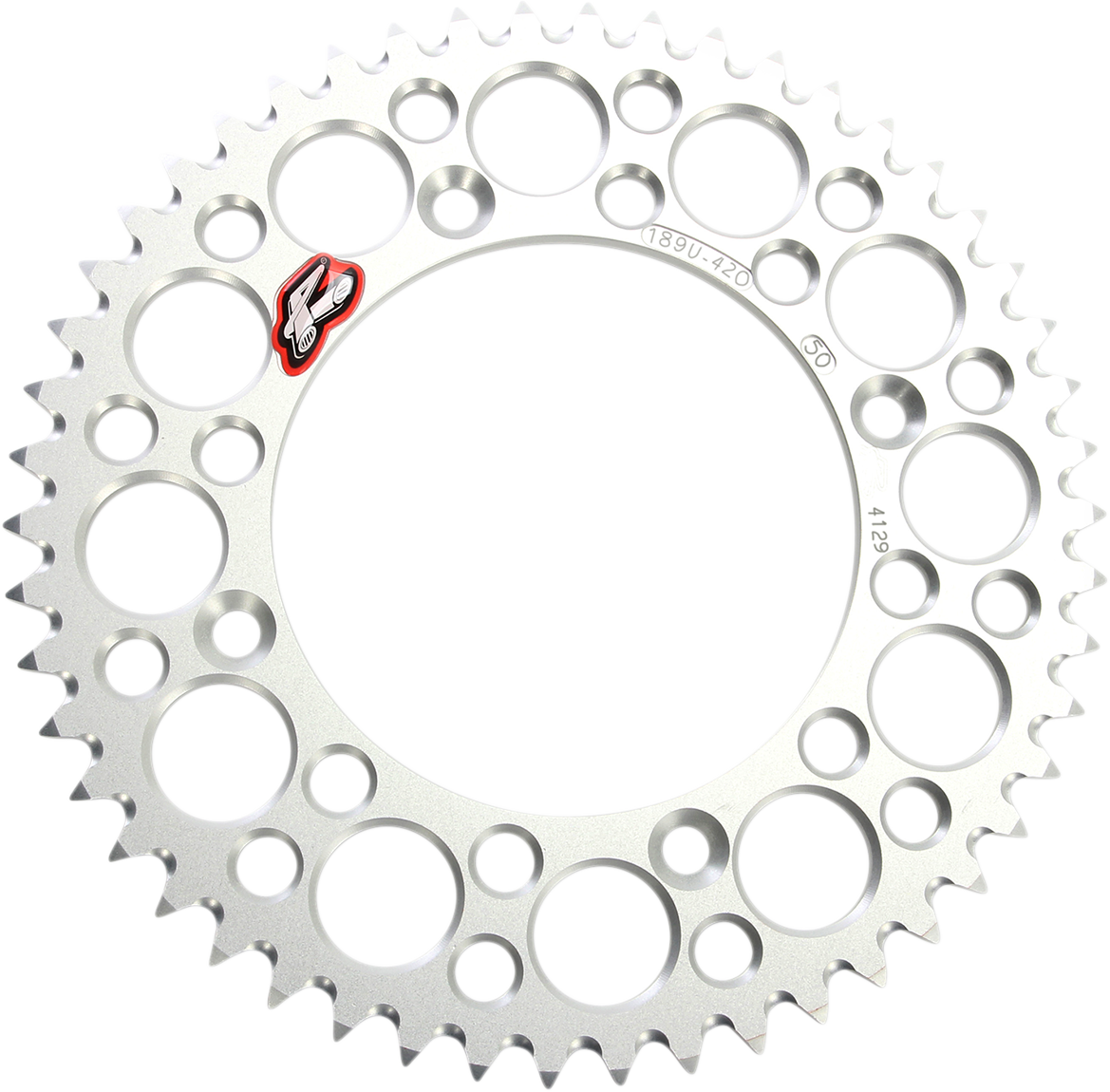 RENTHAL Rear Sprocket - Aluminum - 50 Tooth - Silver - Honda 189U-420-50GRSI