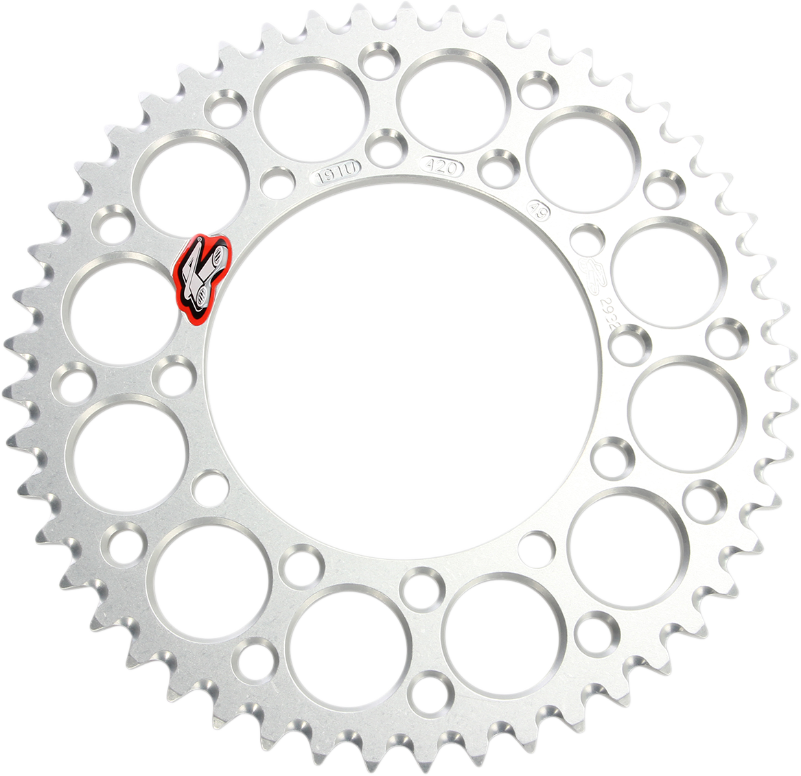 RENTHAL Rear Sprocket - Aluminum - 49 Tooth - Silver - Kawasaki 191U-420-49GESI
