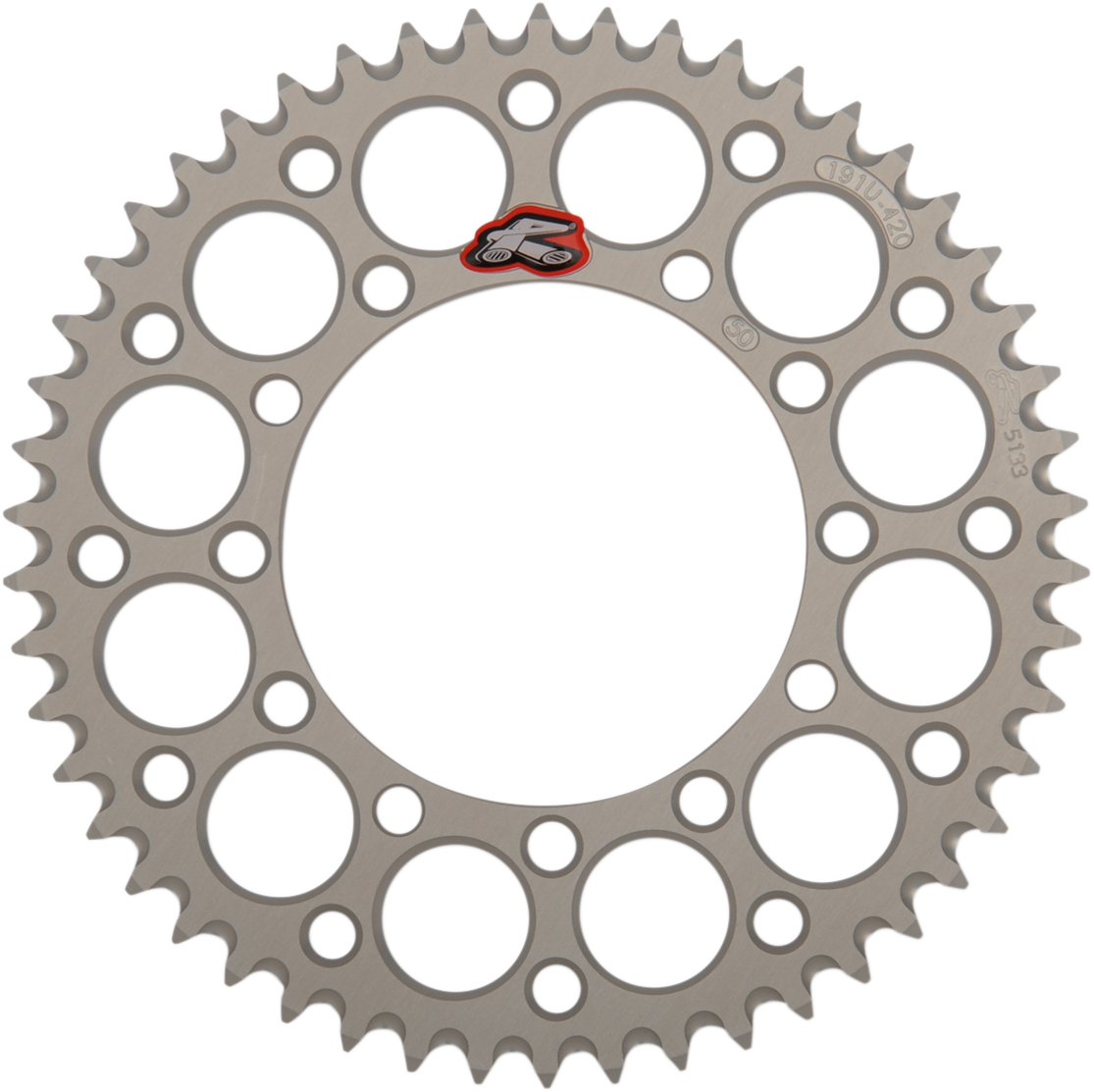 RENTHAL Rear Sprocket - Aluminum - 50 Tooth - Silver - Kawasaki 191U-420-50GESI