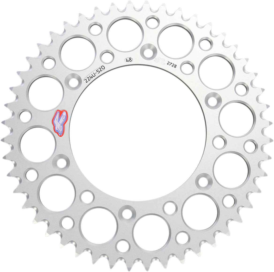 RENTHAL Rear Sprocket - Aluminum - 48 Tooth - Silver 224U-520-48GPSI