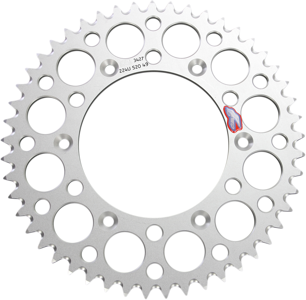 RENTHAL Rear Sprocket - Aluminum - 49 Tooth - Silver 224U-520-49GPSI
