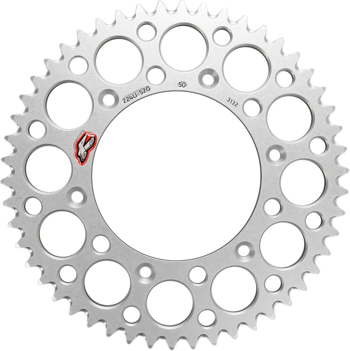 RENTHAL Rear Sprocket - Aluminum - 50 Tooth - Silver 224U-520-50GPSI