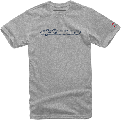 ALPINESTARS Wordmark T-Shirt - Heather Gray/Navy/Red - 2XL 10367201517132X