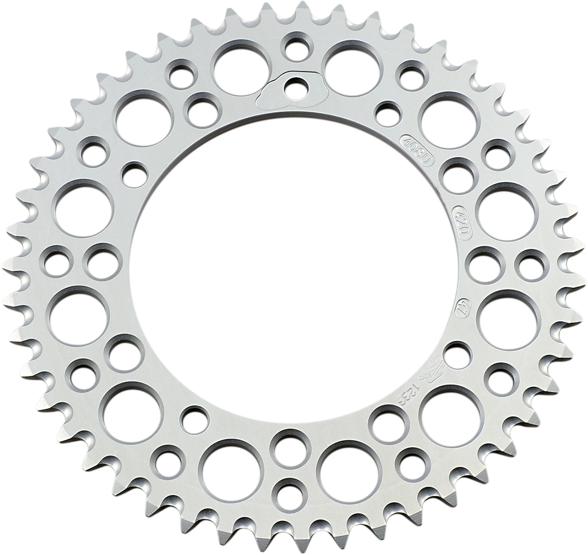 RENTHAL Rear Sprocket - Aluminum - 47 Tooth - Silver - Kawasaki/Suzuki 408U-420-47GESI