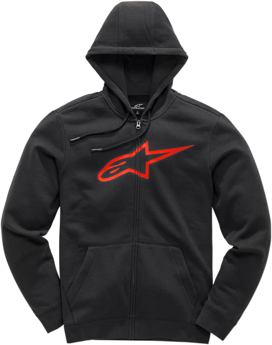 ALPINESTARS Ageless II Zip Hoodie - Black/Red - 2XL 10385305210302X