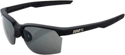 100% Sportcoupe Sunglasses - Soft Tact Black - Smoke Lens 61020-100-57