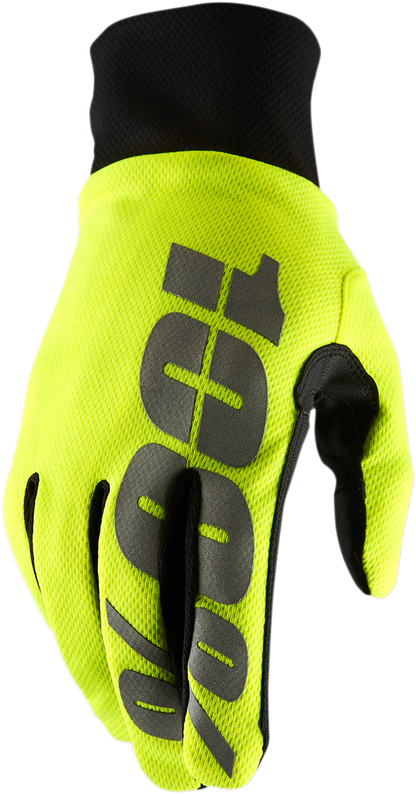 100% Hydromatic Waterproof Gloves - Fluo Yellow - Small 10017-00005