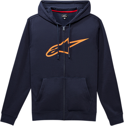 ALPINESTARS Ageless II Zip Hoodie - Navy/Orange - Large 1038530527032L