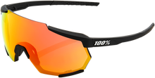 100% Racetrap Sunglasses - Soft Tact Black - HiPER Red Multilayer Mirror Lens 61037-100-43