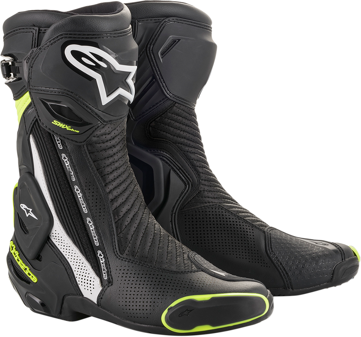 ALPINESTARS SMX Plus Vented Boots - Black/White/Yellow - US 12 / EU 47 2221119-125-47