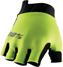 100% Exceeda Gel Short Finger Gloves - Fluorescent Yellow - Small 10024-00005