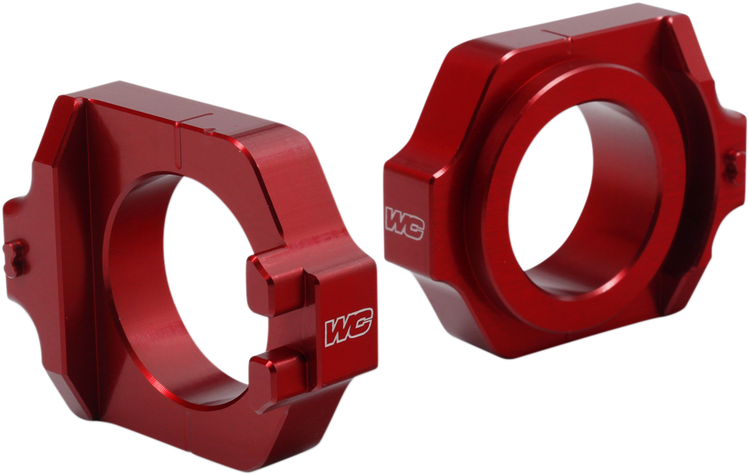 WORKS CONNECTION Elite Axle Block - Red - Honda 17-205