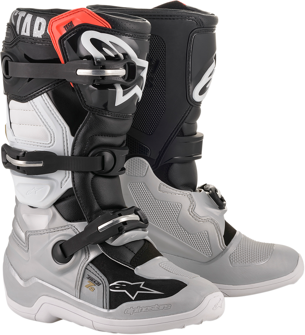 ALPINESTARS Youth Tech 7S Boot - Black/Silver/White/Gold - US 3 / EU 35.5 2015017-1829-3