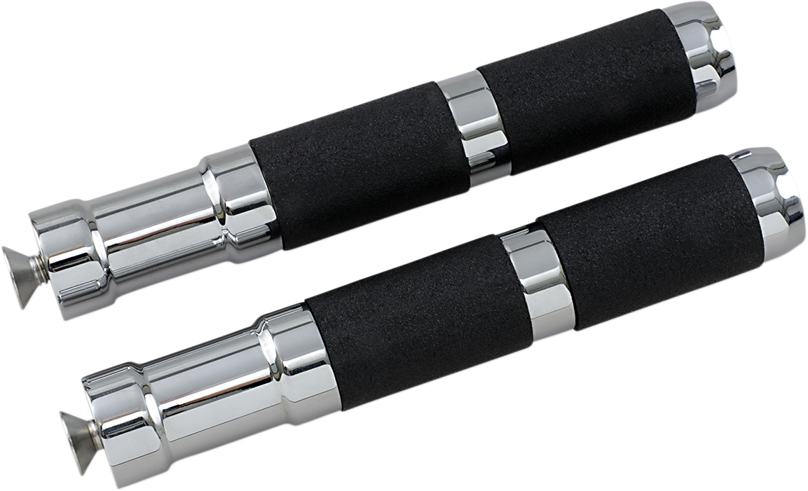 ACCUTRONIX Rubber Foot Pegs - Rigid Mount - Chrome/Black PF121-SRC