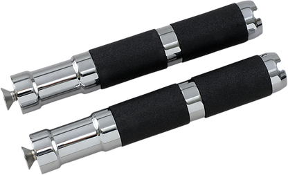 ACCUTRONIX Rubber Foot Pegs - Rigid Mount - Chrome/Black PF121-SRC