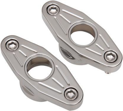 ACCUTRONIX Swingarm Pivot Blocks - Chrome - Ball-Milled FXPV1-MC