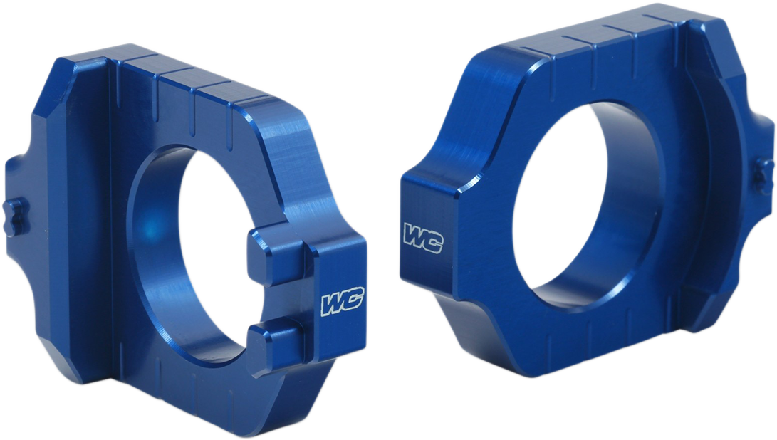 WORKS CONNECTION Elite Axle Block - Blue - Kawasaki/Suzuki 17-235
