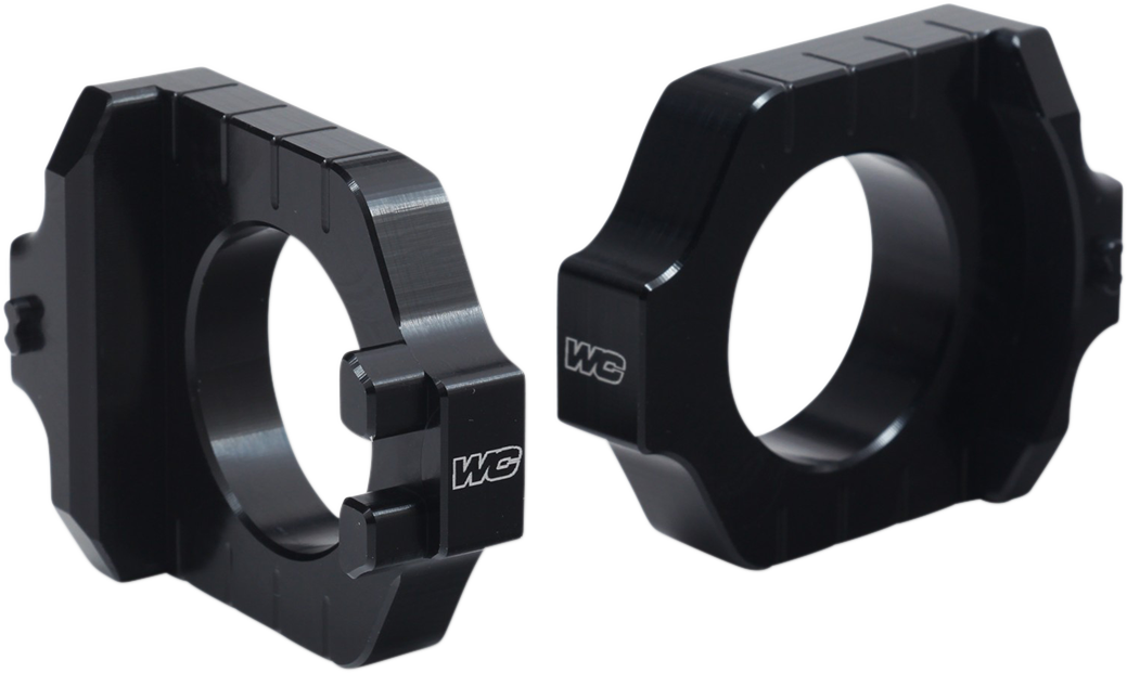 WORKS CONNECTION Elite Axle Block - Black - Kawasaki/Suzuki 17-245