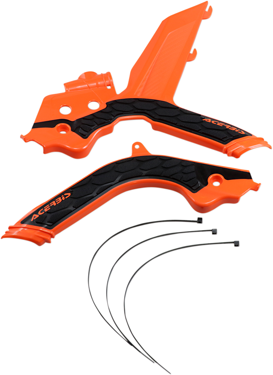 ACERBIS X-Grip Frame Guards - '16 OEM Orange/Black - KTM 2733445225