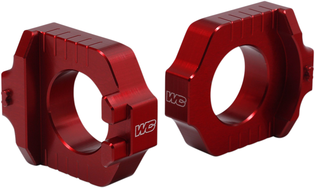 WORKS CONNECTION Elite Axle Block - Red - Yamaha 17-270