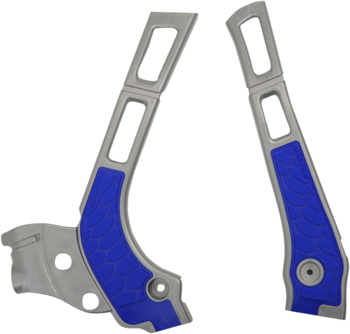 ACERBIS X-Grip Frame Guards - Silver/Blue - YZ 125/125/X 2464741404