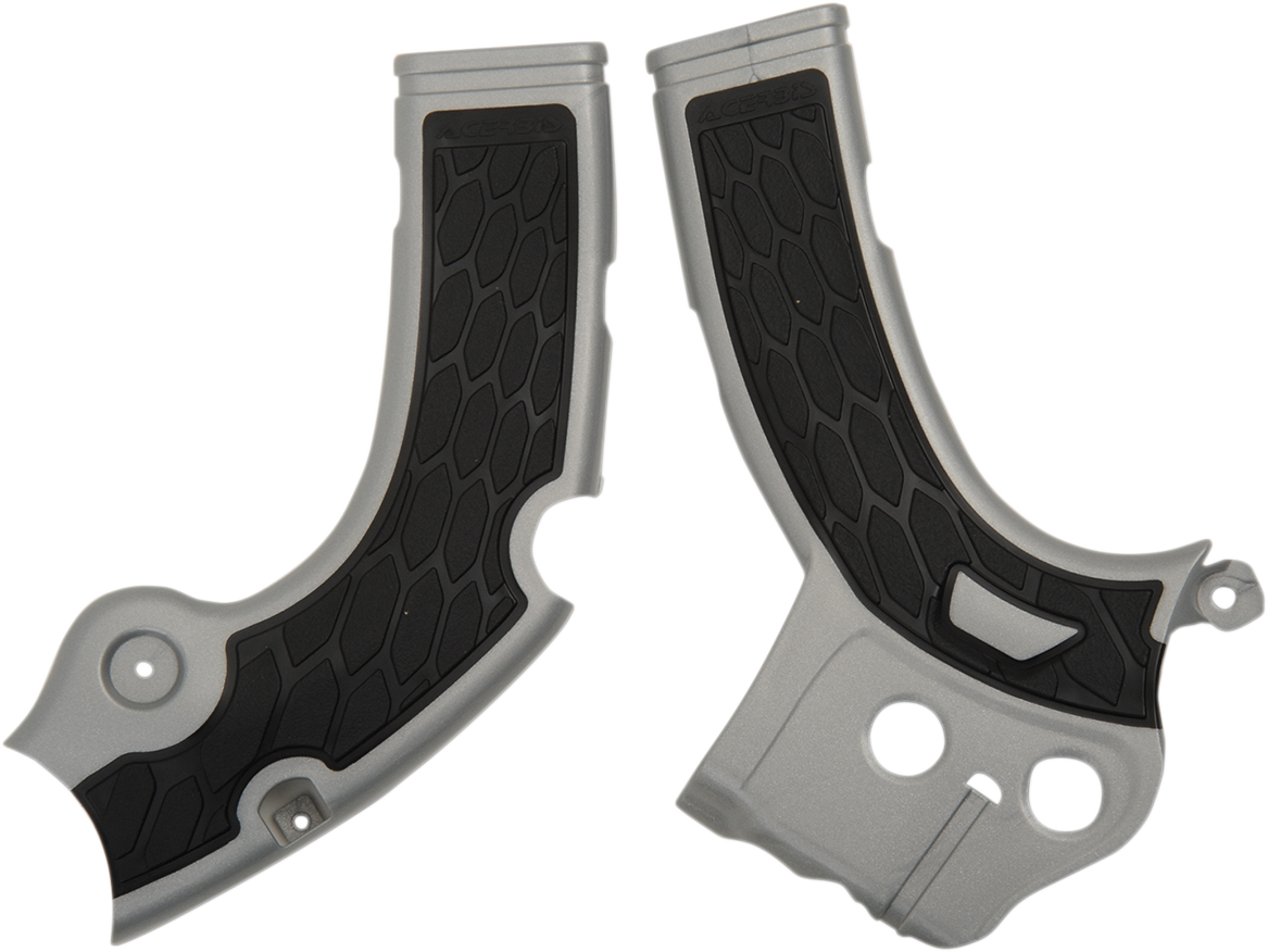 ACERBIS X-Grip Frame Guards - Silver/Black - Yamaha 2640271015