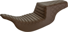 SADDLEMEN Step-Up Seat - Front Tuck-n-Roll/Rear Lattice Stitch - Brown 897-07-176BR