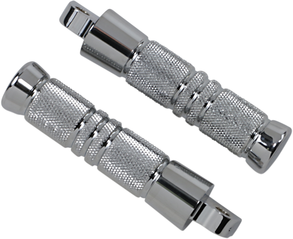 ACCUTRONIX Knurled Foot Pegs - Male Mount - Chrome RP111-KGC