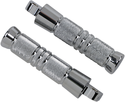 ACCUTRONIX Knurled Foot Pegs - Male Mount - Chrome RP111-KGC