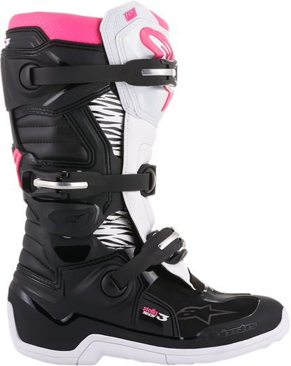 ALPINESTARS Stella Tech 3 Boots - Black/White/Pink - US 6 / EU 37 2013218-130-6