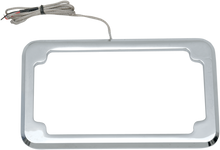 CYCLE VISIONS Beveled License Plate Frame - Chrome - with Plate Light CV-4616
