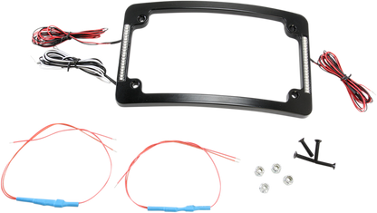 CUSTOM DYNAMICS Tri-Radius License Plate Frame with Flushmount LEDs - Black TF06-B