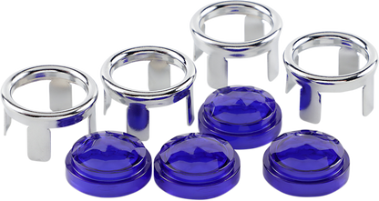 CHRIS PRODUCTS Blue Dots - Chrome Edging 0530-4