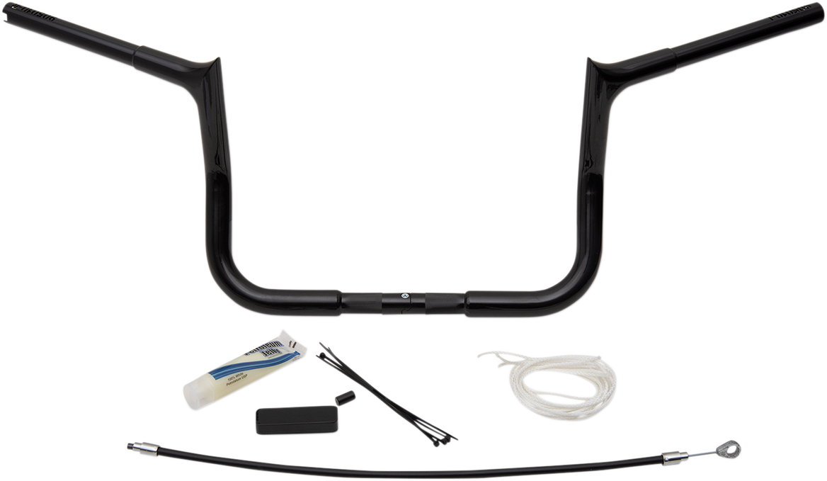FAT BAGGERS INC. 1-1/4" EZ Install Pointed Top Handlebar Kit - 10" - Black 909110-B