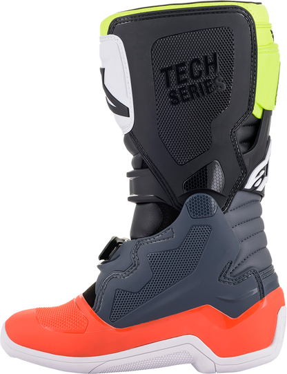 ALPINESTARS Youth Tech 7S Boots - Black/Gray/Red/White/Yellow - US 8 / EU 42 2015017-9058-8