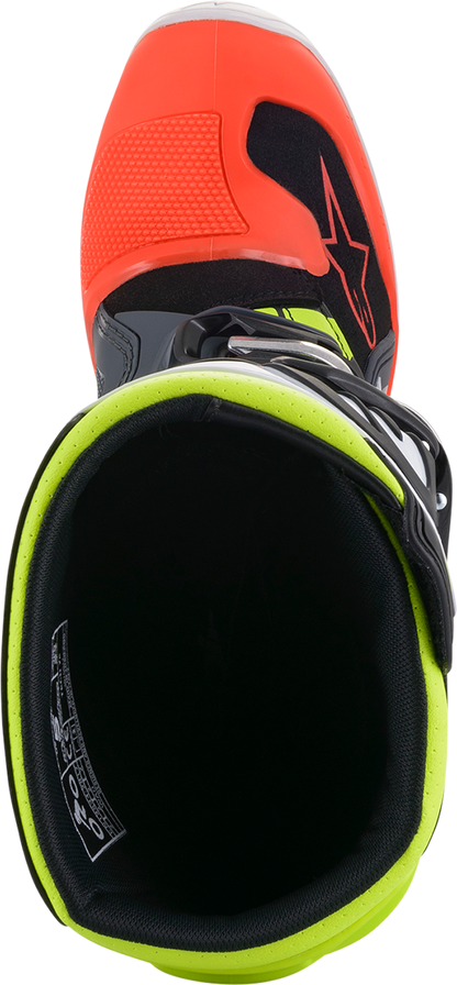 ALPINESTARS Youth Tech 7S Boots - Black/Gray/Red/White/Yellow - US 8 / EU 42 2015017-9058-8